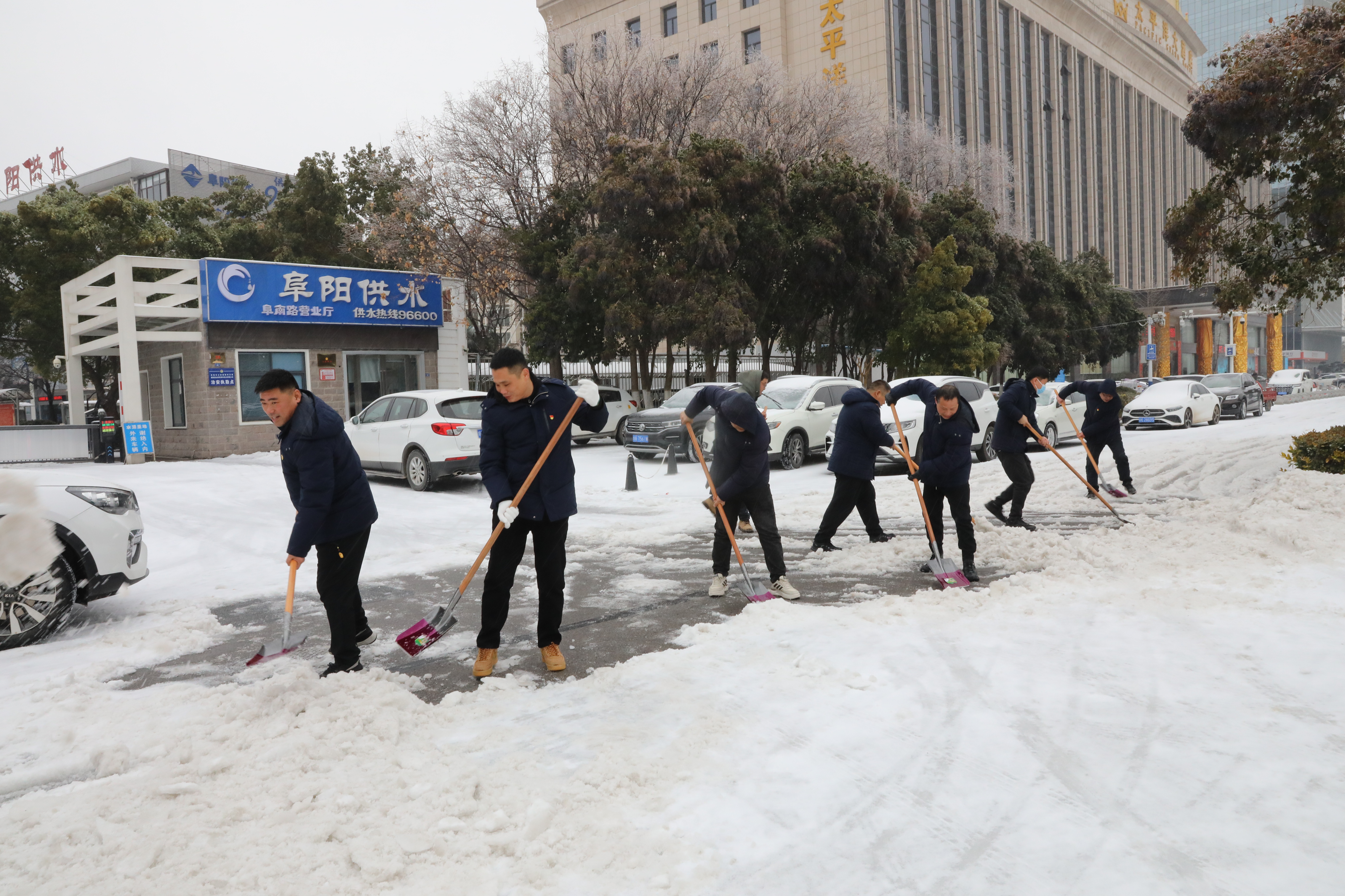 寒风除雪践初心 冰雪更映党旗红——市供水有限公司开展扫雪除冰志愿服务活动